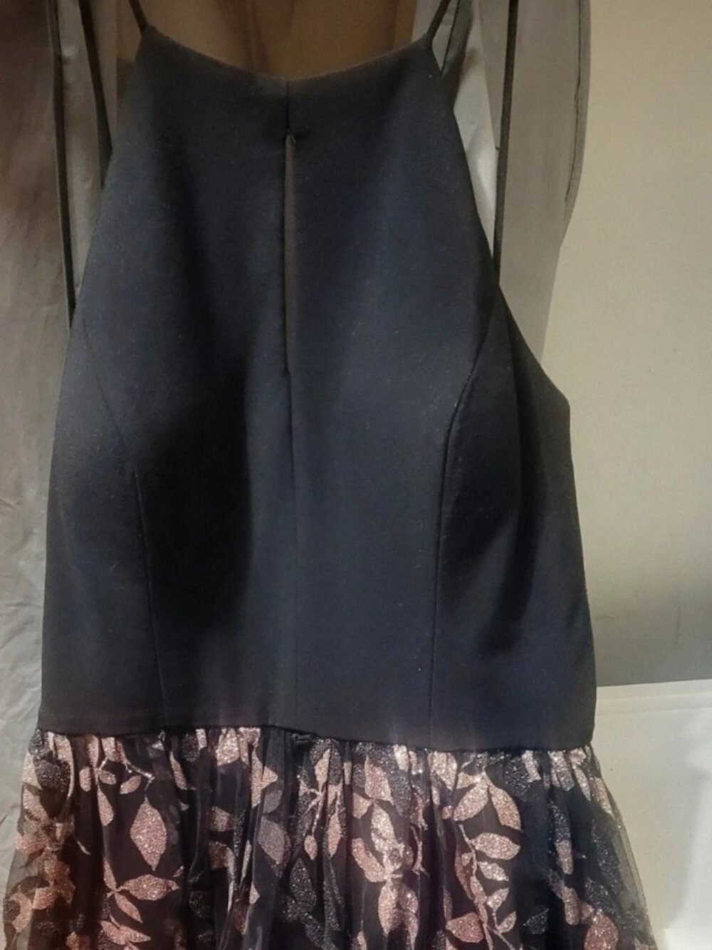 Blondie Nites Black Pink Floral Embroidered